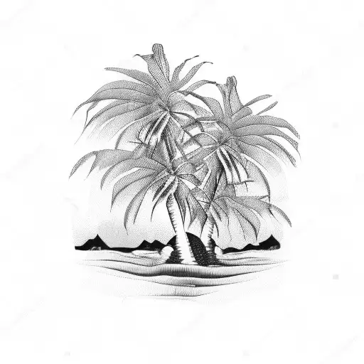 Palm Tree With Peaches On The Tree