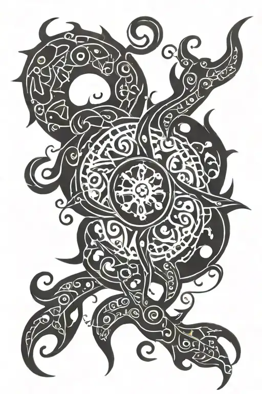 Cancer Zodiac Sign And Ice Flakes