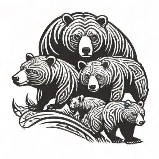 Bear Family Of Five