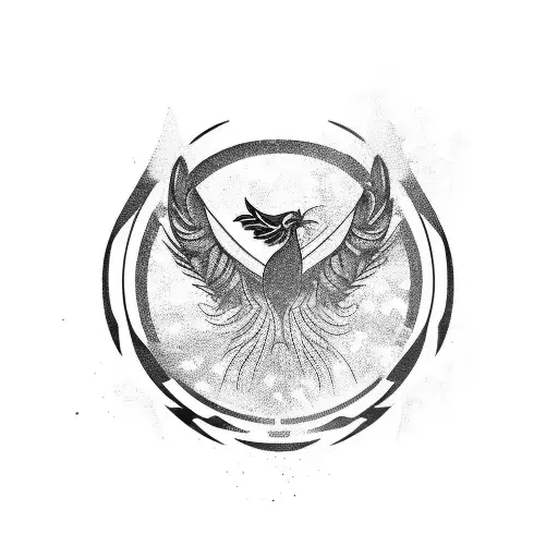 Phoenix In The Shape Of Semicircle