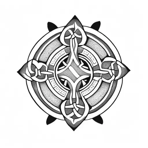Celtic Cross With Trinity Knot In Center