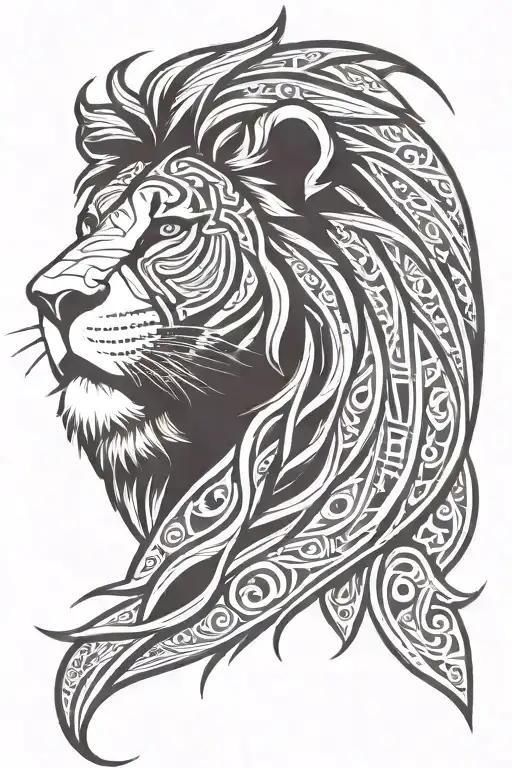 Lion Head Roaring Side Profile