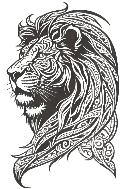 Lion Head Roaring Side Profile