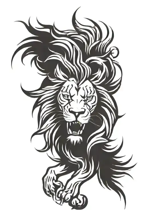 Lion Roaring Side Profile