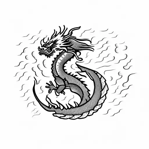 Fire Dragon Lightning Thunderstorm