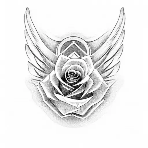 Angel Wing Heart Rose