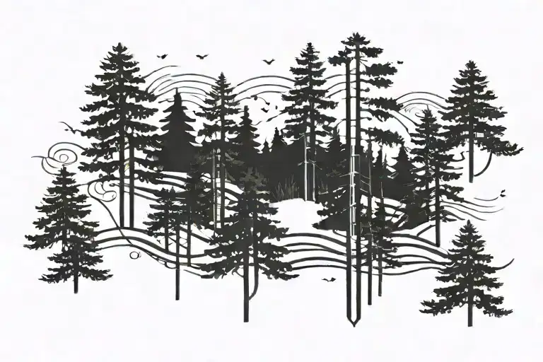 Background Withe Pine Trees