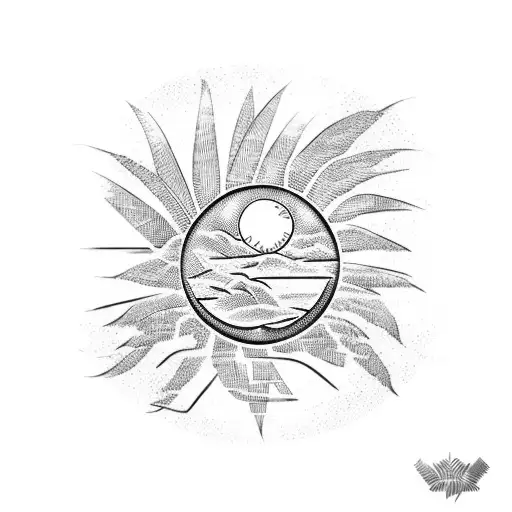 The Word Luna With Palm Trees And The Moon Behind It