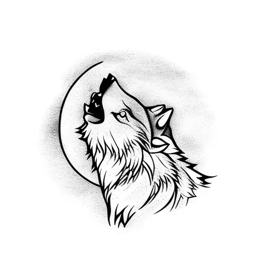 Create A Tattoo Of A Wolf Howling At A Moon Made Of Music Notes