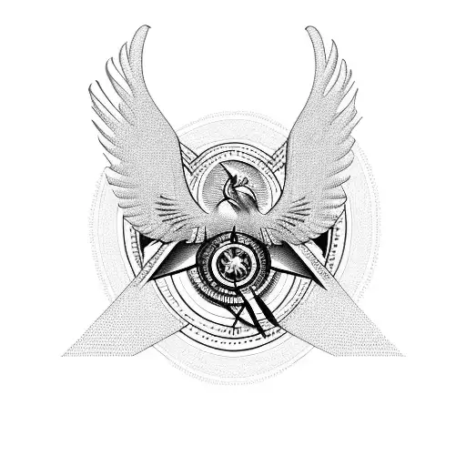 Phoenix Bird With Compass