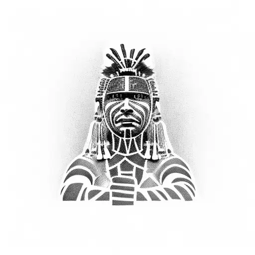 Aboriginal Warrior In Front Of Uluru