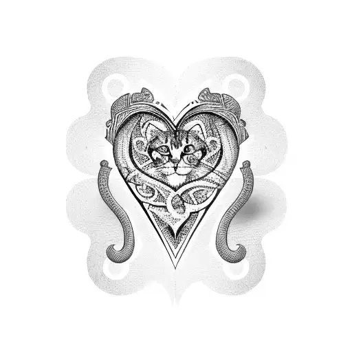 Heart Infinity Sign Cat