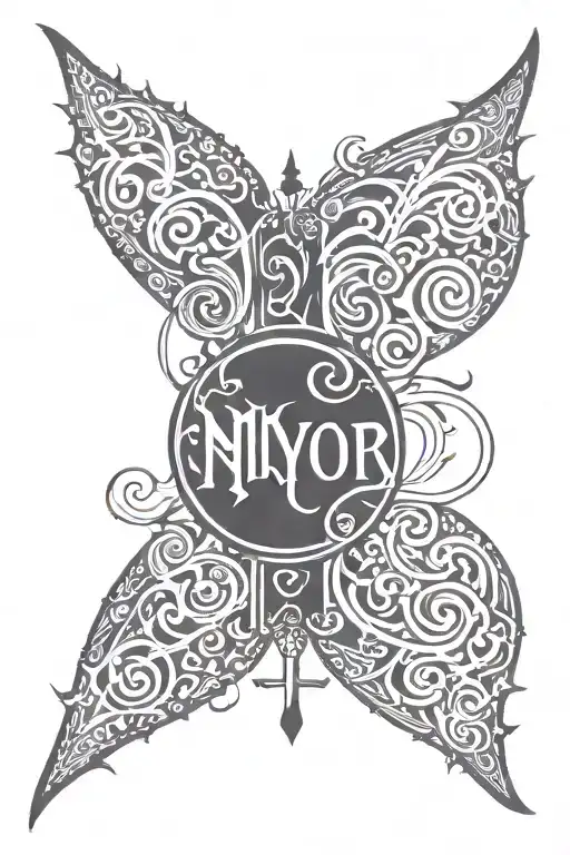 Name Of My Son 'Niyor' In A Gothic-inspired Cross-like Design