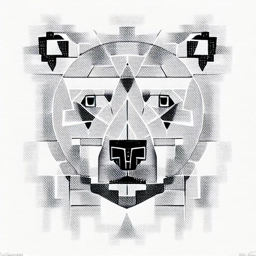 Cubism Picasso Bear Portrait