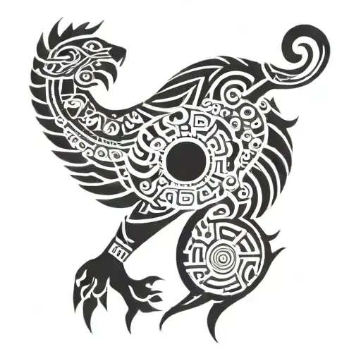 Polynesian Tribal Tattoo With A Leo Zodiac Sign