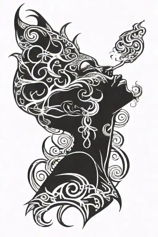 Demon Woman Smoking Weed