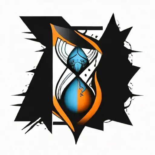 Hourglass Blue And Orange No Background