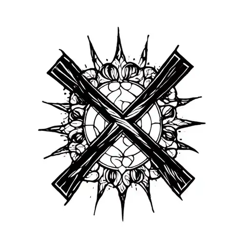 Jesus Cross And Cologne Cathedral Stained Glass Window