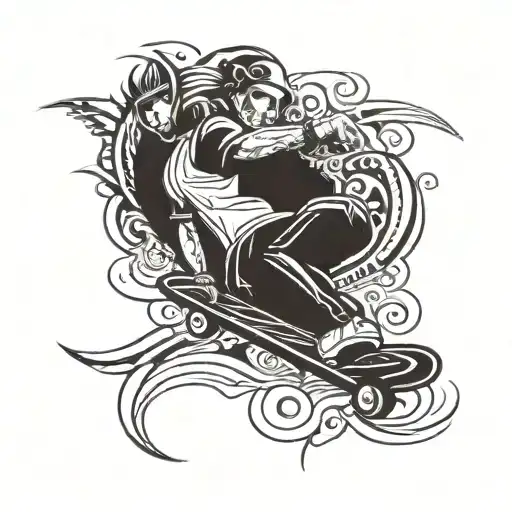 Rememberance Tattoo For My Friend Named Daniel Who Loved Skateboarding