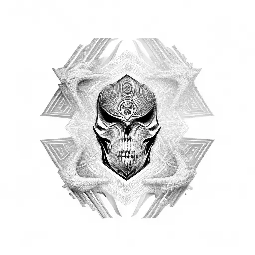 Dark Ornamental Mixed With Cyber Sigilism