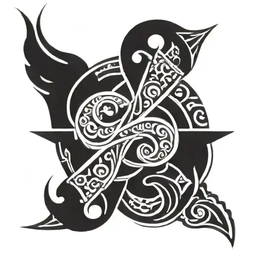 Polynesian Libra Zodiac Tatto Design