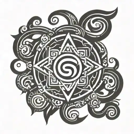 Avatar The Last Airbender Air Nomad Symbol Black Japanese Style