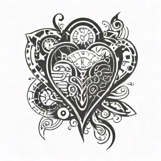 Space Heart With Clock