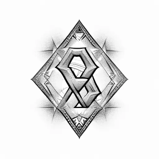 Diamond With Letters Ff Inside