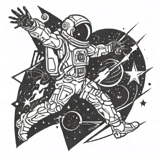 Space Man Reaching For Stars