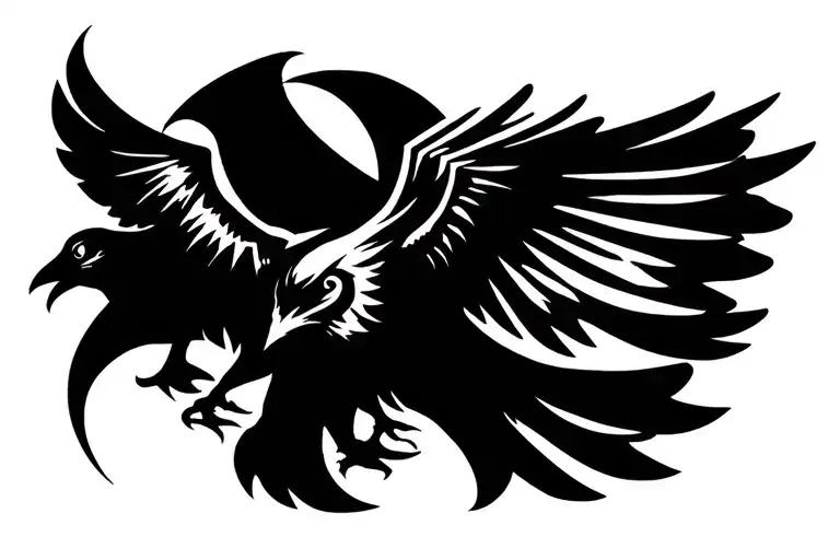 Bind Rune Raven Flying