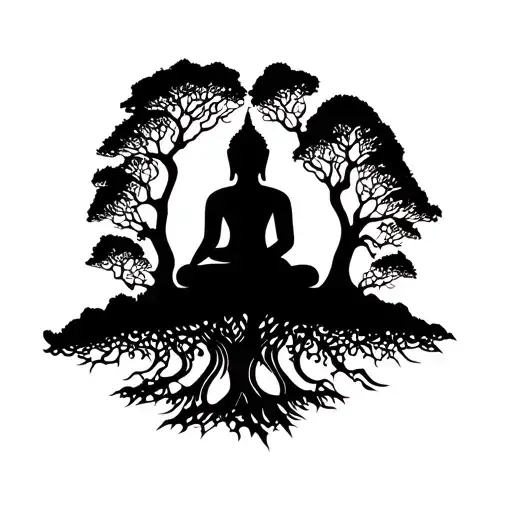 Buddha Trees Background Looking