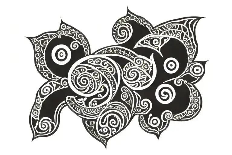 A Samoan Tattoo Design Wallpaper With Black Background And White