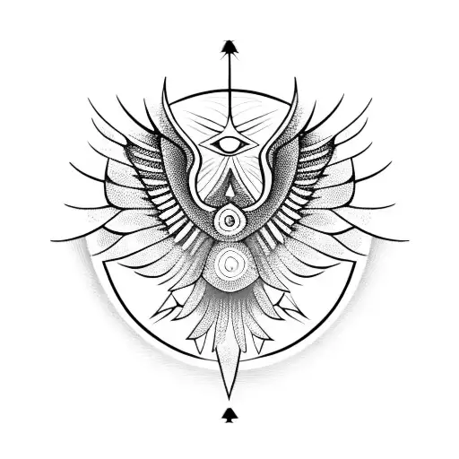 Phoenix With Sacred Geometry