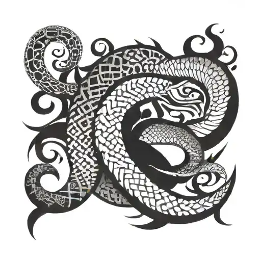 Moon And Snake Wrapped