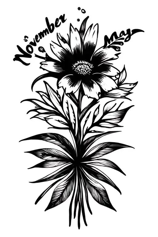 November July May Birth Flower Bouquet