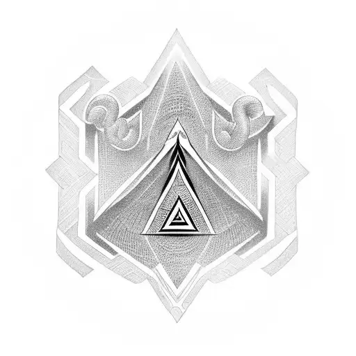 Valknut Symbol With Valkirias