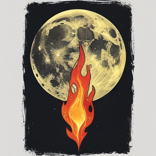 Moonlit Flame’s Path Tattoo idea