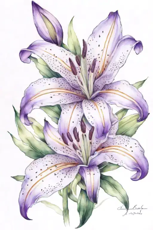 Lily Flower Purple Growing Slowly