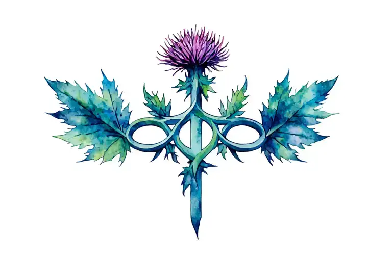 Scottish Thistle And Trinity Symbol Mixed
