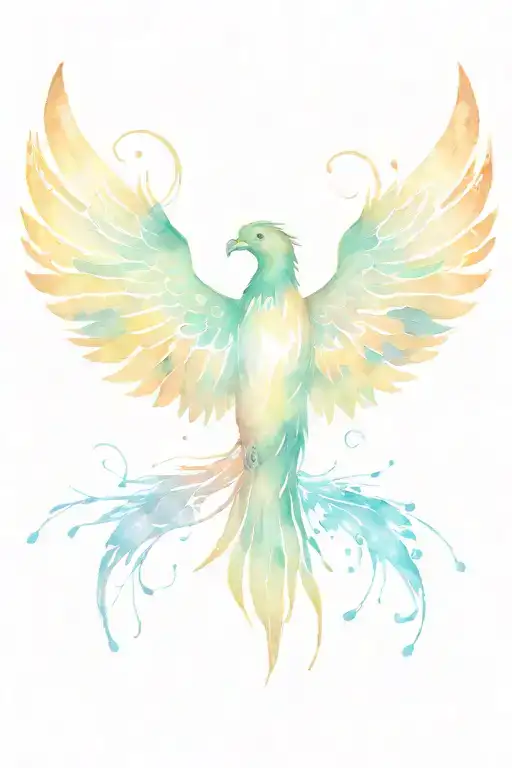 Phoenix Hold In A Gun Barrels Forming Its Wings Surrounded