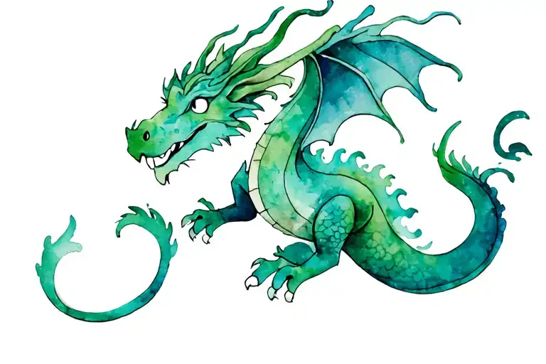 Whimsical Dragon No Green