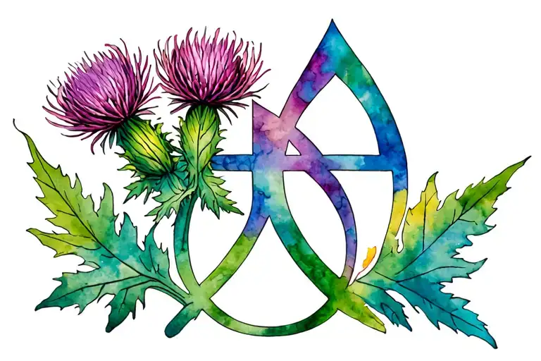 Scottish Thistle And Trinity Symbol Overlay
