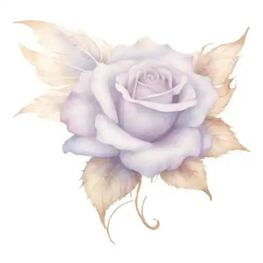 Periwinkle Blue Rose With Angel Wings Spread