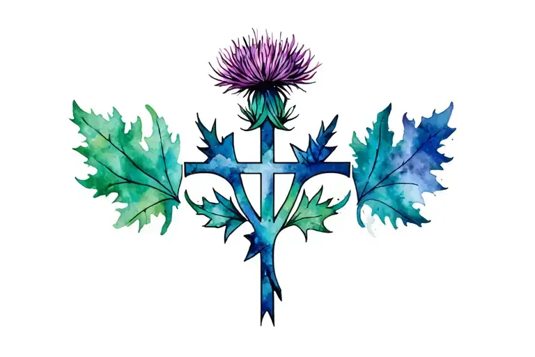 Scottish Thistle And Trinity Symbol Mixed