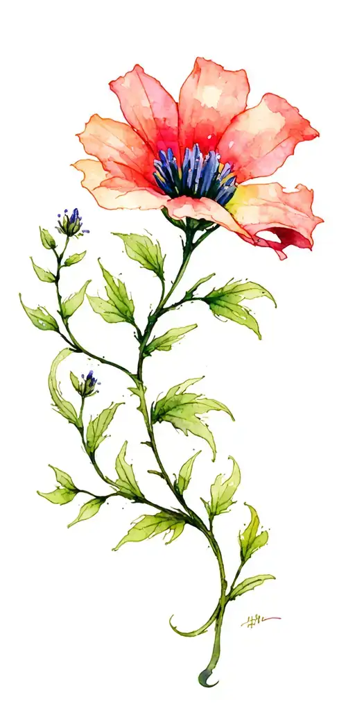 Wildflower Long Vine Wrapped Loosely In Helix