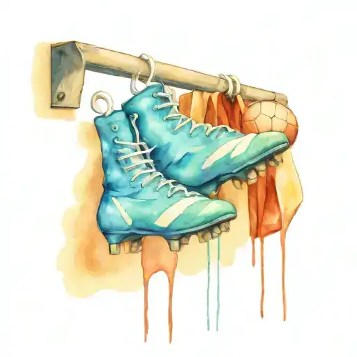 Football Boots Hanging On A Hook