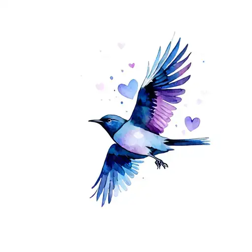 Starling In Flight Carrying Love