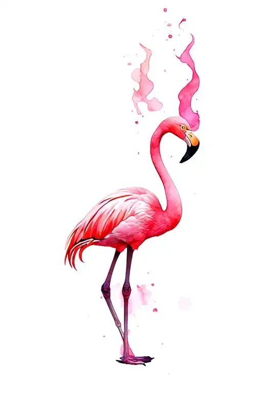 Burning Pink Flamingo Standing