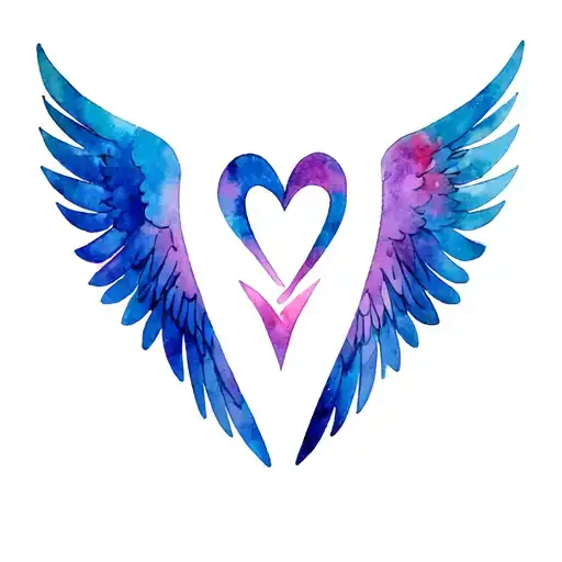 The Letter W And E To Shape A Heart And Look Like Angel Wings