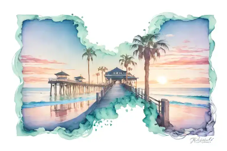 Huntington Beach Pier And Ocean